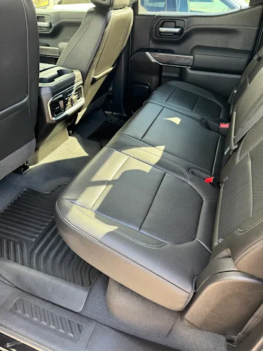 Truck interior with clean leather seats